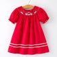 Red Christmas Girls Dress Nativity Embroidery Rylee Faith