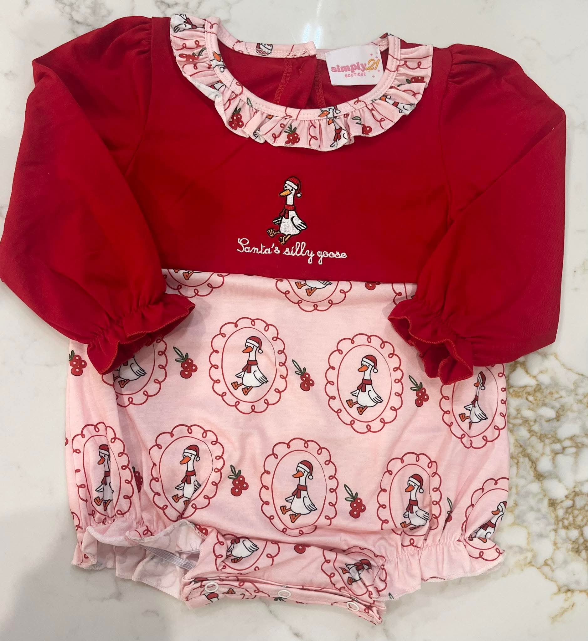 Santa's Silly Goose Romper Simply21