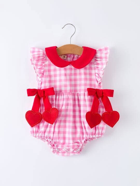 Gingham Heart Romper Rylee Faith