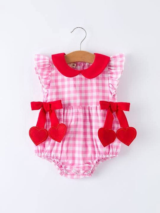 Gingham Heart Romper Rylee Faith