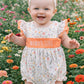 Coral Floral Mama's Girl Hand Smocked Girls Bubble - Premium Collection Ambabie