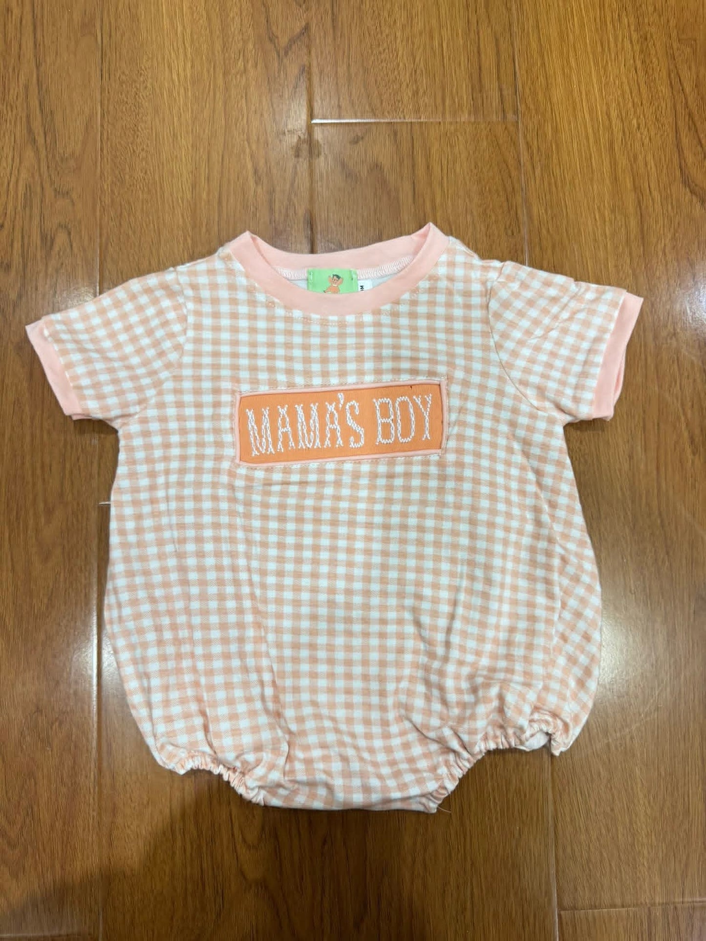 Coral Floral Mama's Boy Hand Smocked Boys Bubble - Premium Collection Ambabie