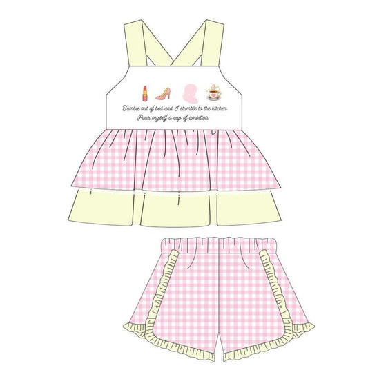 Pour myself a Cup of Ambition Shorts Set Preorder - Eta July Little Reese and Co