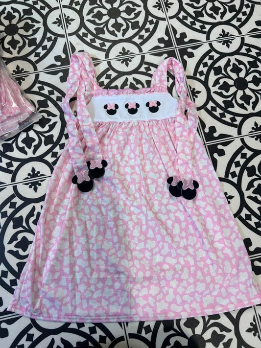 Pink Character Gingham Dress Honeydew