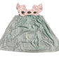 Hand French Knot Mint Shell Dress Ambabie