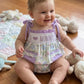 Premium Collection I Love Mommy Hand Smocked Purple Floral Bubble Ambabie
