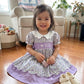 I Love Mom Purple Hand Smocked Floral Dress Ambabie