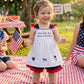 Land of the Free Because of the Brave Girl Short Set Hand French Knot Ambabie