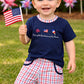 Land of the Free Because of the Brave Boy Short Set Hand French Knot Ambabie