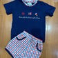 Land of the Free Because of the Brave Boy Short Set Hand French Knot Ambabie