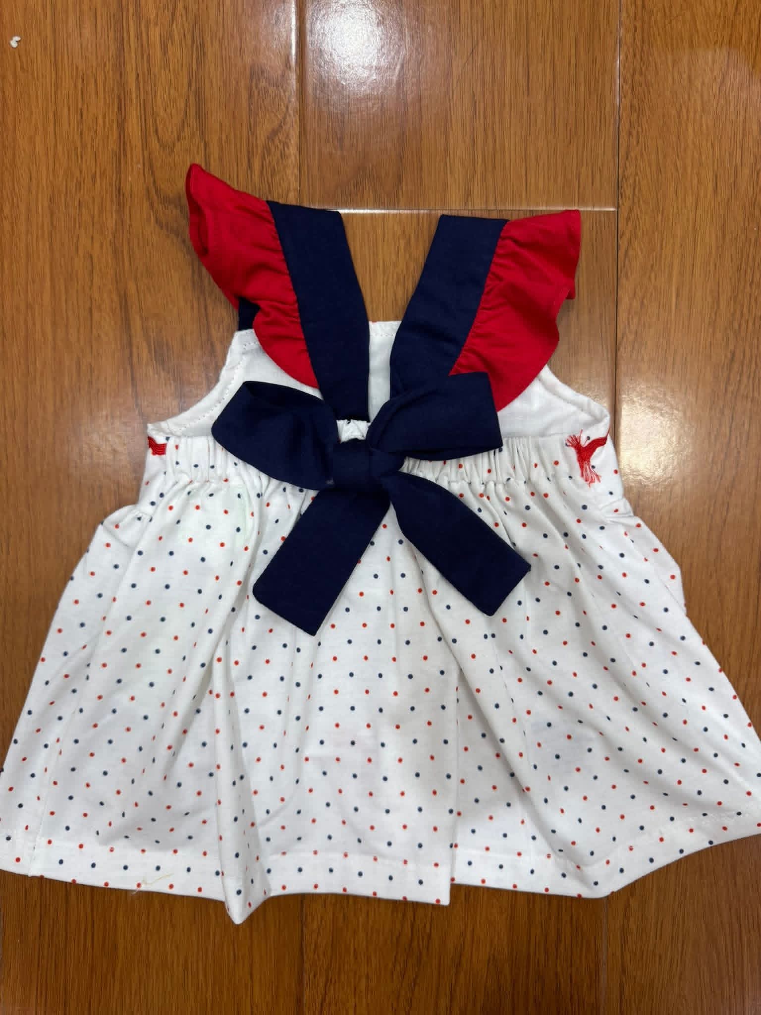 Land of the Free Because of the Brave Girl Short Set Hand French Knot Ambabie