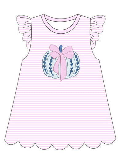 Pink Striped Pumpkin Applique Collection- Eta August Boyis