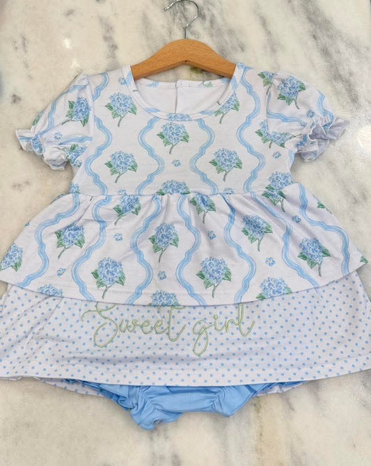 Hydrangea Sweet Girl Romper The Peachy Duckling