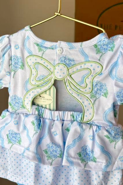Hydrangea Sweet Girl Romper The Peachy Duckling