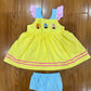Yellow Sailboat Hand French Knot Bloomer Set Ambabie