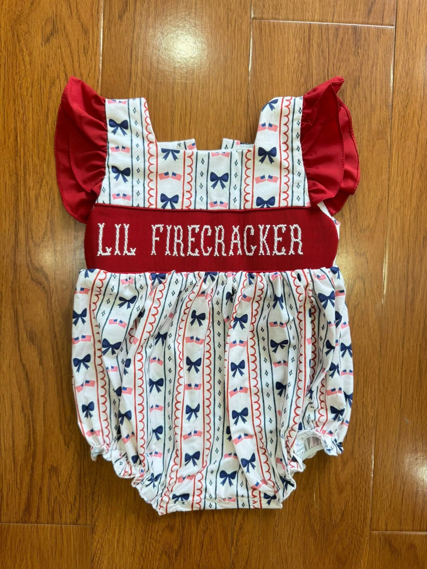 Lil Firecracker Hand Smocked Bubble Ambabie
