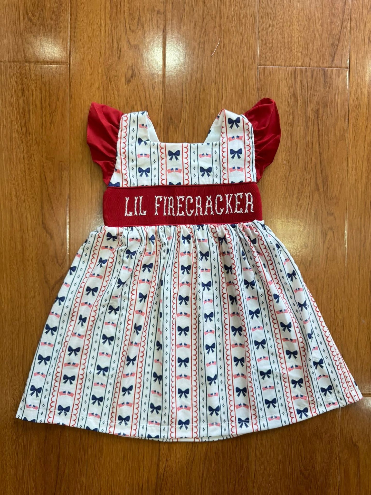 Lil Firecracker Hand Smocked Dress Ambabie