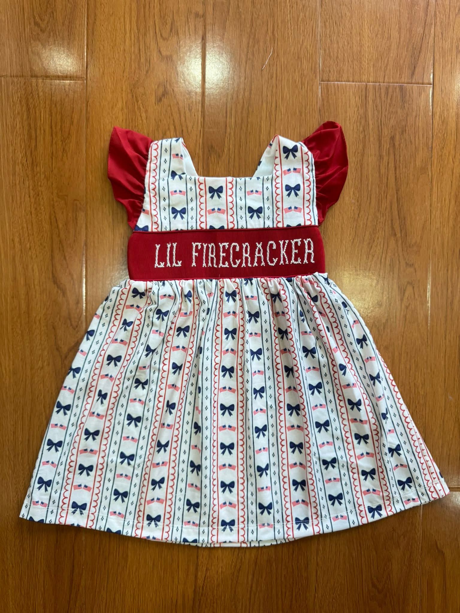 Lil Firecracker Hand Smocked Dress Ambabie