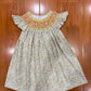 Brown Floral Hand Smocked Dress Ambabie