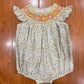 Hand Smocked Brown Floral Bubble Ambabie