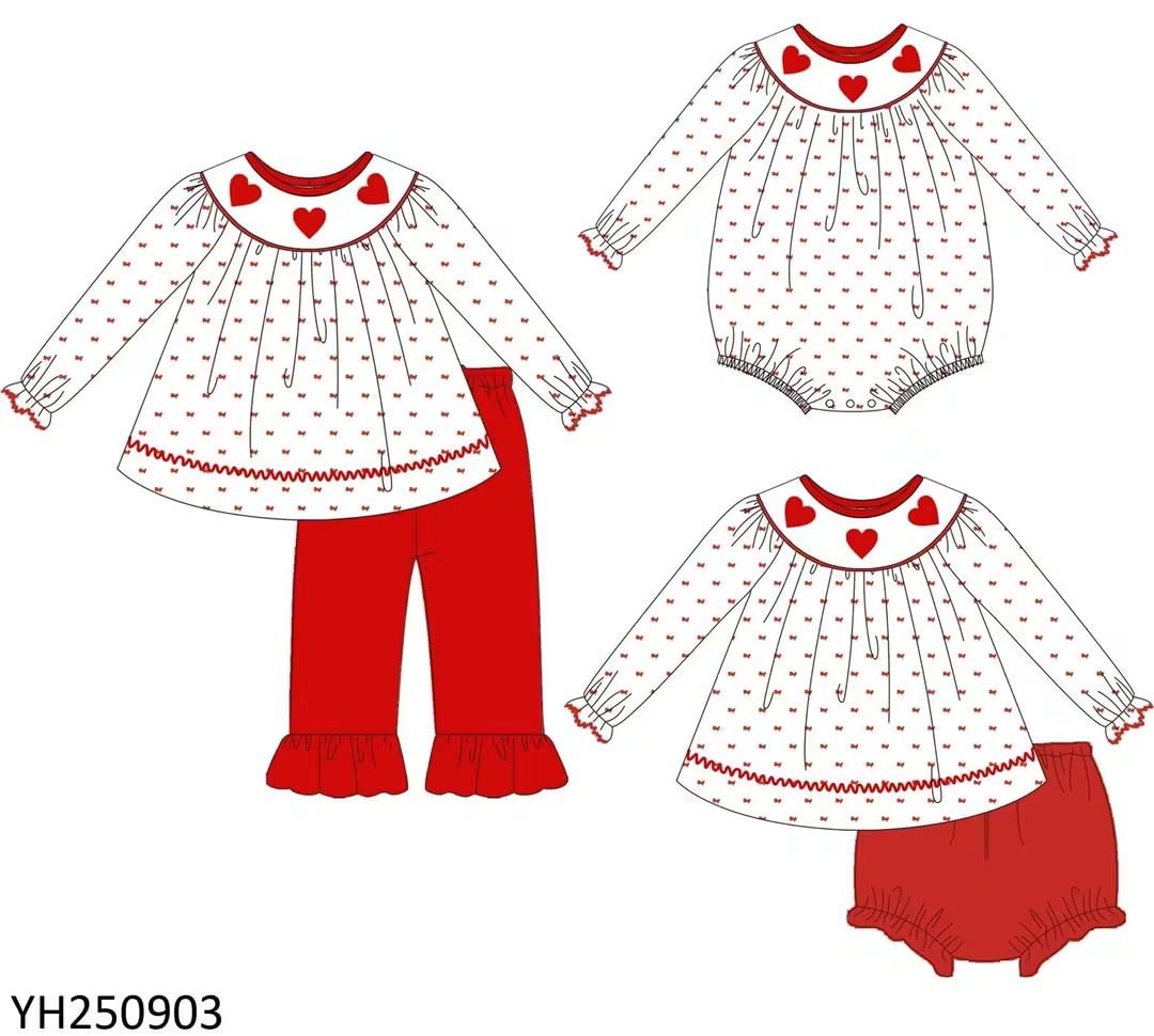 Red Hearts Embroidery Collection - ETA January Boyis
