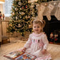 Hand French Knot White Polka Dots Nutcracker Dress Ambabie