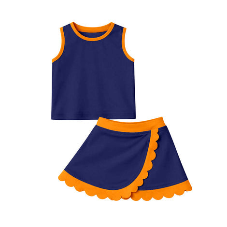 Color Block Maroon and White Skort Set - Eta August Tina Su WS Clothing