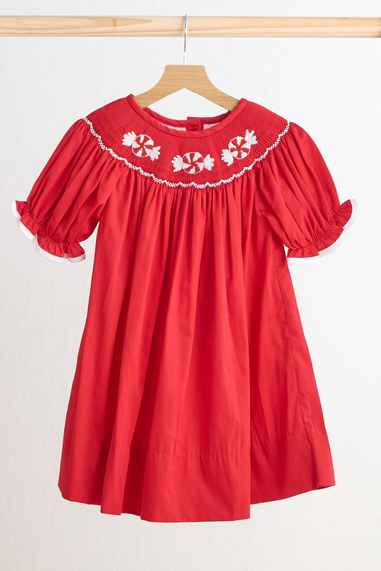 Red Candy Handsmocked Dress Honeydew