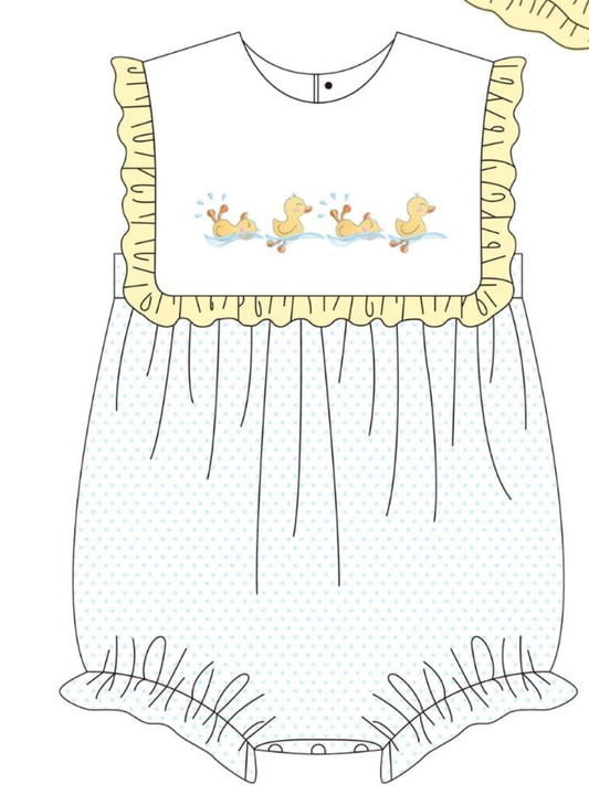 Little Ducks Embroidery Girl Bubble Boyis