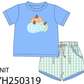 Blue Three Pumpkins Applique Collection - Boy Short Set - eta July Boyis
