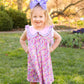 Spring Purple Floral Bow Ruffle Dress Rylee Faith