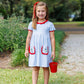 So Berry Sweet Ruffle Pocket Dress Smock Candy
