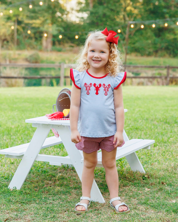 Bayou Boil Scallop Short Set Smock Candy