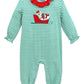 Santa Paws Ruffle Romper Smock Candy