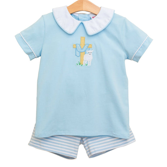 He is Risen Collared Short Set Smock Candy