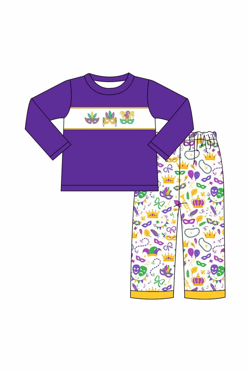 Purple Carnival 2 Pc Boy Embroidery Set Magic Group