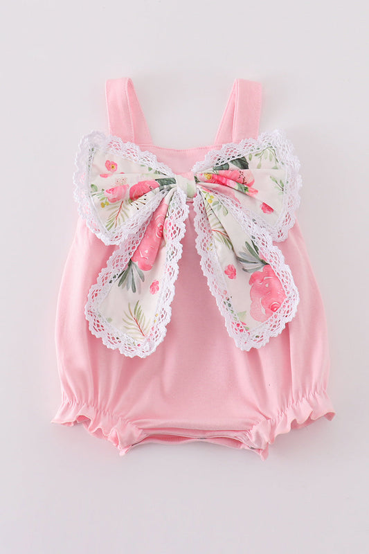 Pink Lace Floral Bow Collection Girl Bubble