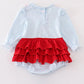 Blue Stripe Christmas Puppy Applique Girl Bubble Honeydew