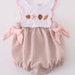 Brown Shell Starfish Embroidered Seersucker Girl Bubble Honeydew