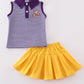 Purple Gold L S U Embroidery Skort Set Honeydew