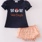 Navy Auburn War Eagle Embroidery Bloomer Set Honeydew
