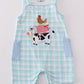 Farm Cow Pig Chicken Embroidery Plaid JonJon Honeydew