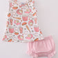 Pink Baseball Print Gingham Bloomer Set Honeydew