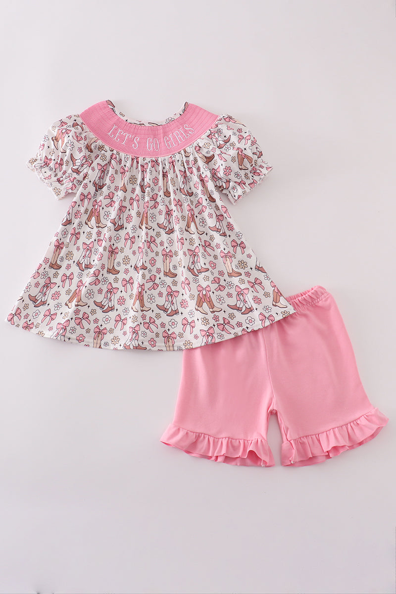 Let's Go Girls 2 Pc Girl Short Set Honeydew