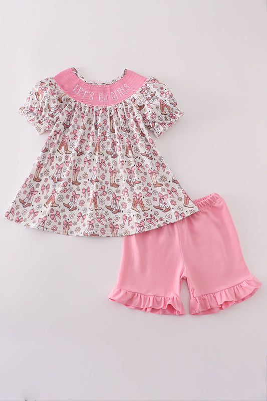 Let's Go Girls 2 Pc Girl Short Set Honeydew