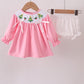 Pink Christmas Tree Smocked Bloomer Set Honeydew