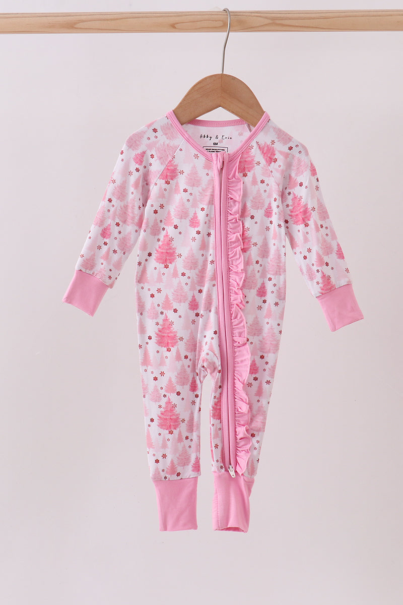 Pink Christmas Tree Bamboo Zipper Honeydew