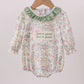 Green Floral God is Great Embroidery Ruffle Bubble Honeydew