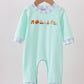 Mint Green Vehicle Embroidery Boy Romper Honeydew