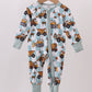Green Bamboo Excavator Boy Pajama Romper Honeydew